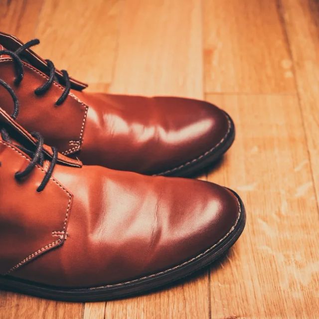 Zapatos de cuero café